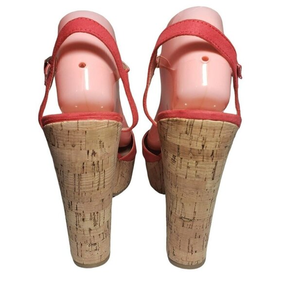 Sun Stone Womens Coral Open Toe T Strap Heels Platform Sandals Sz 9.5 10.5 11 - Picture 5 of 11